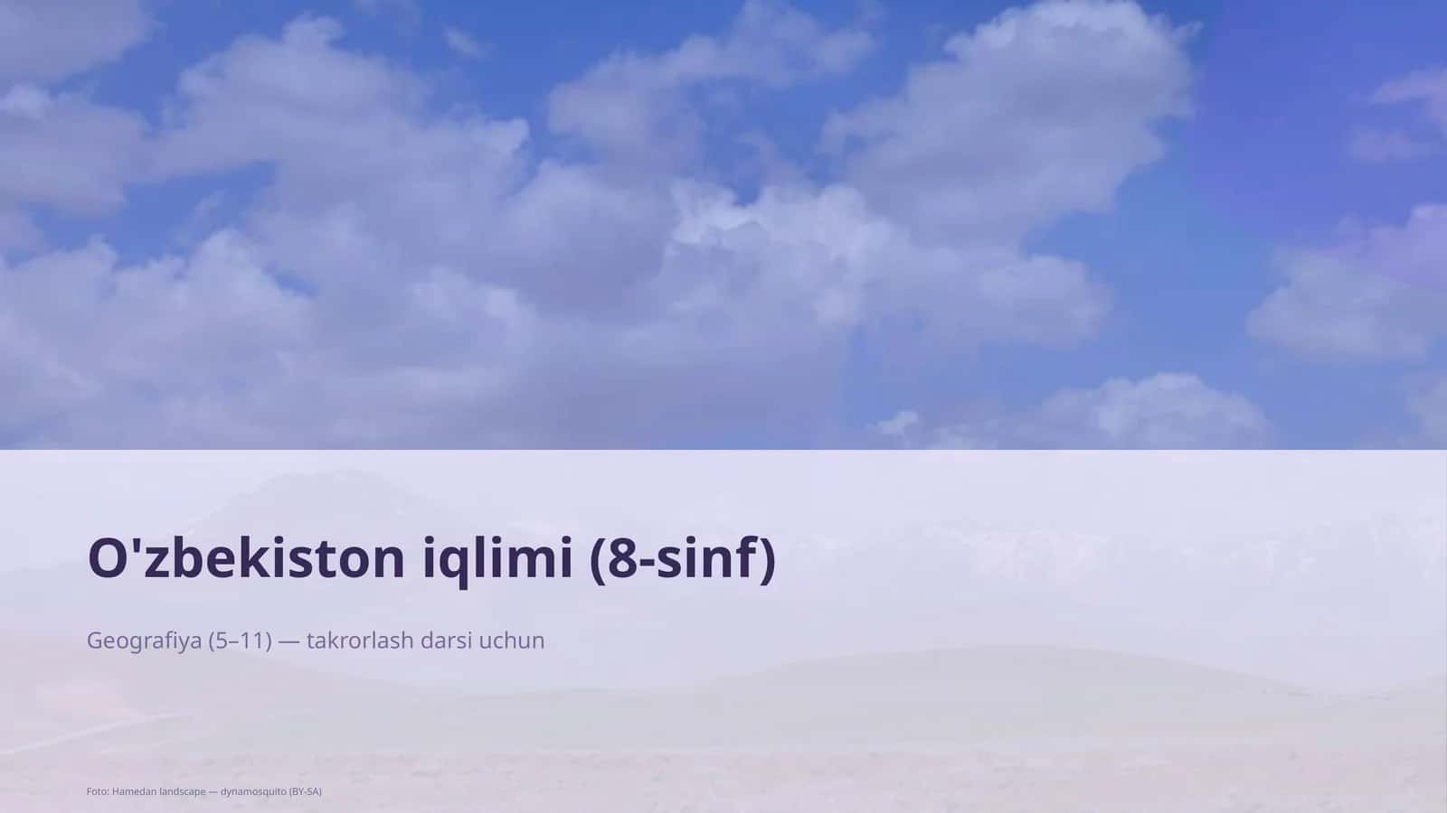 O'zbekiston iqlimi (8-sinf)