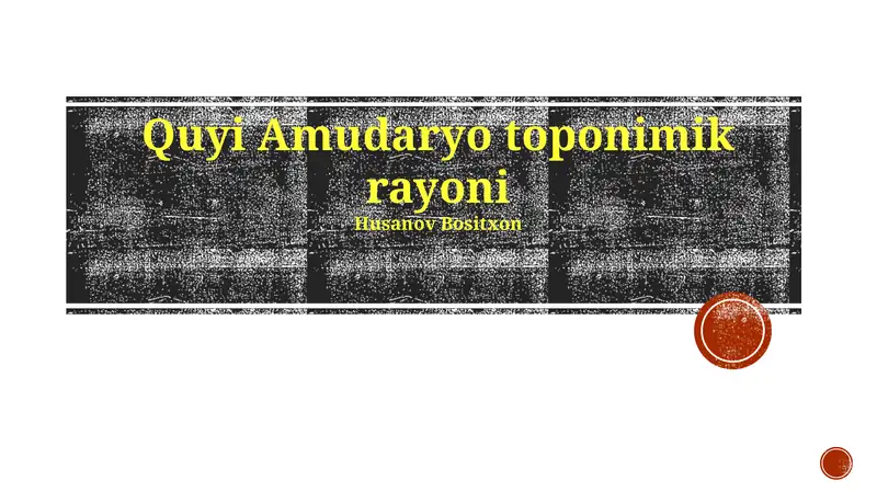 Quyi Amudaryo toponimik rayoni
