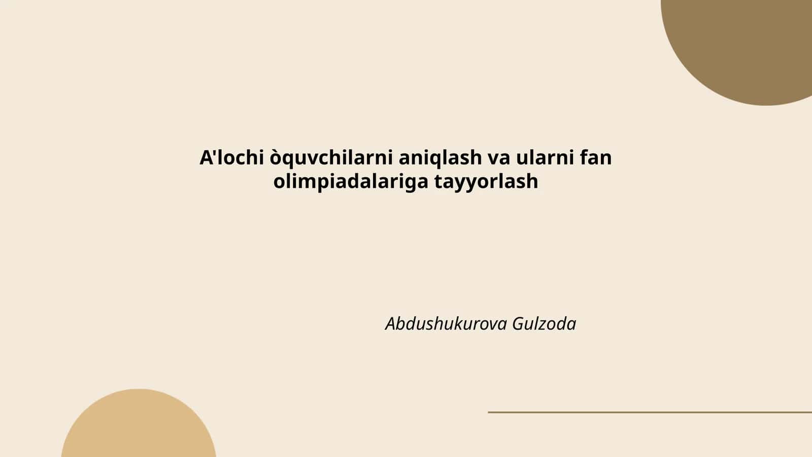 A'lochi o'quvchilarni aniqlash mezonlari