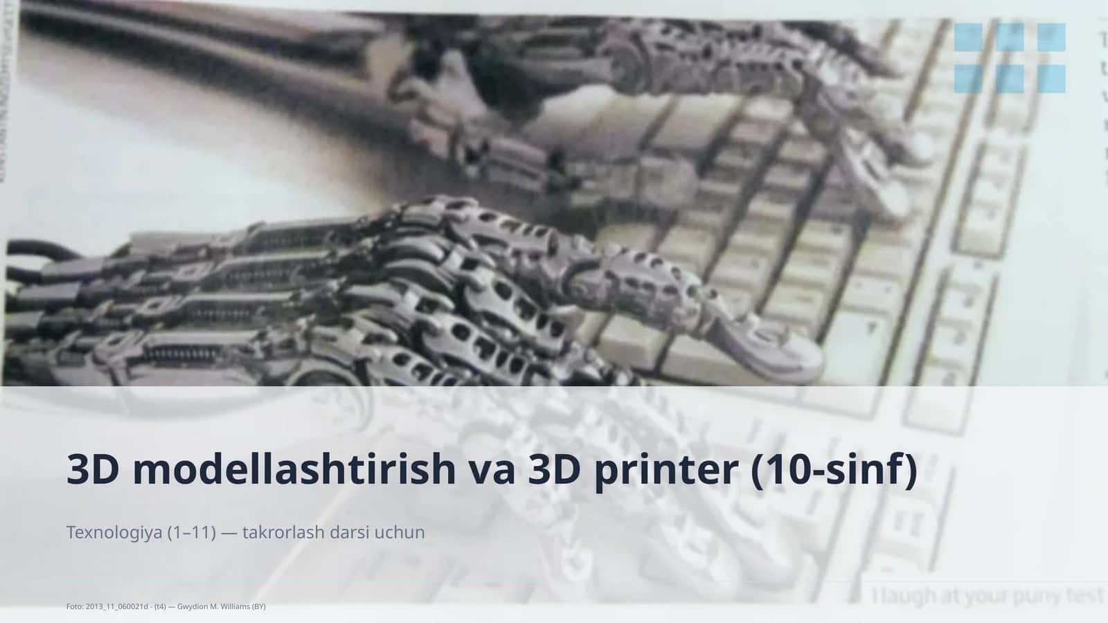3D modellashtirish va 3D printer (10-sinf)