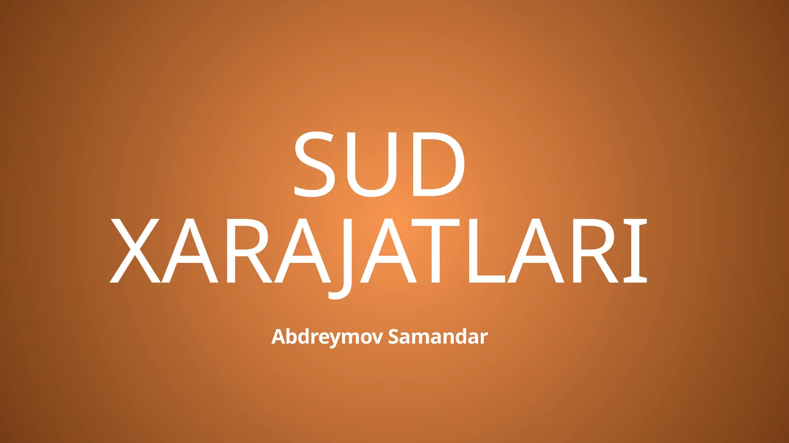 SUD XARAJATLARI