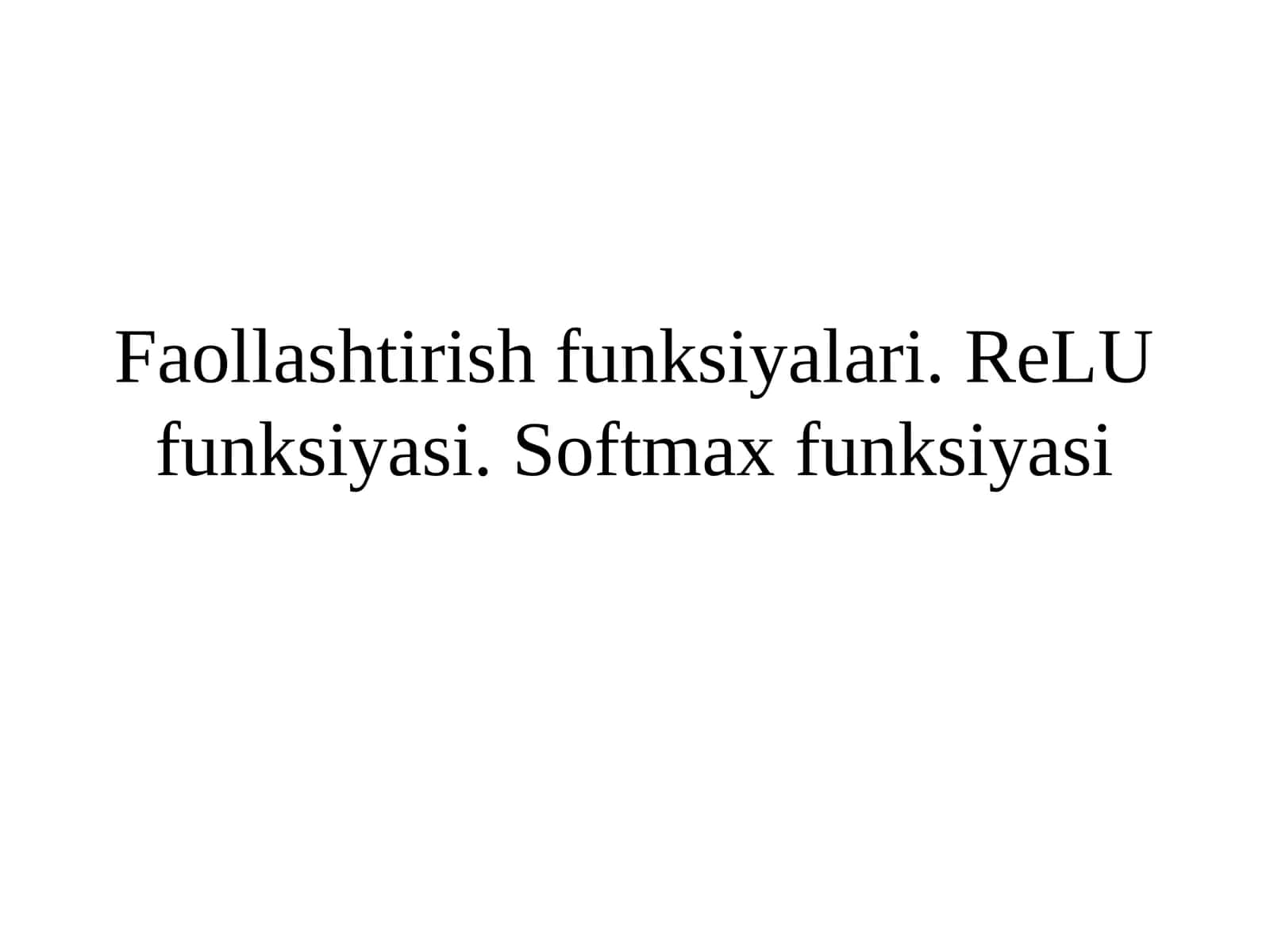 Faollashtirish funksiyalari