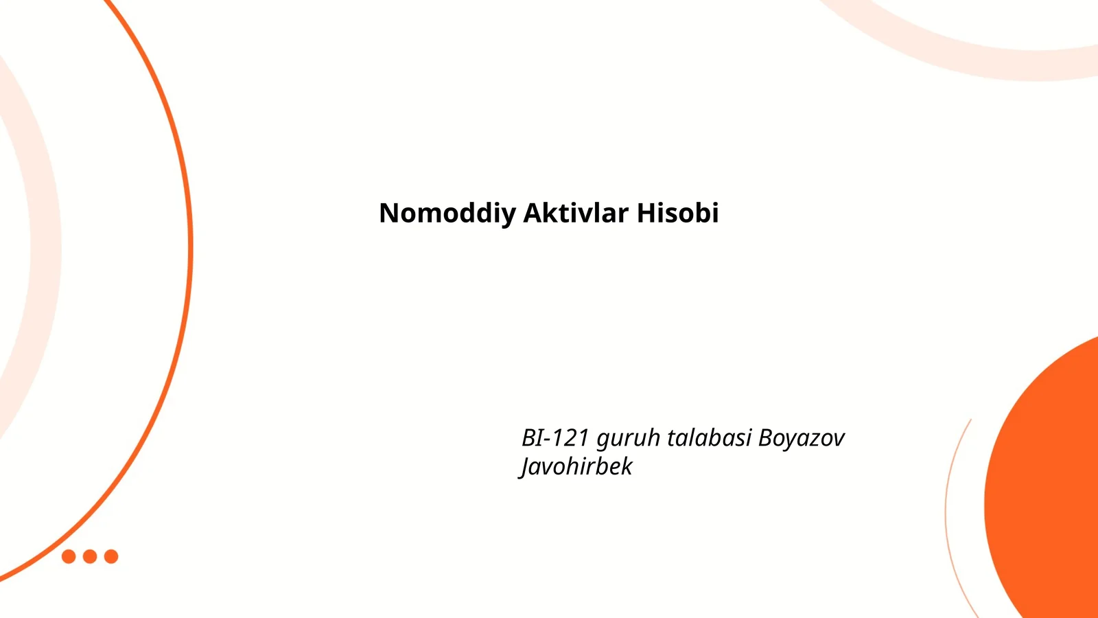 Nomoddiy Aktivlar Hisobi