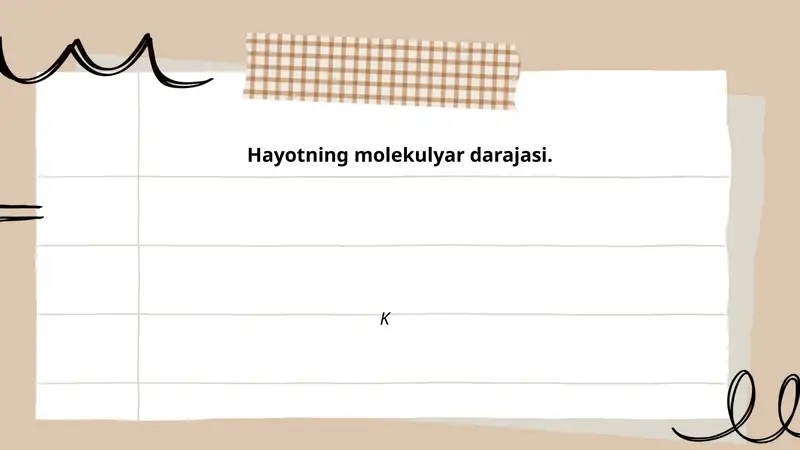 Hayotning molekulyar darajasi