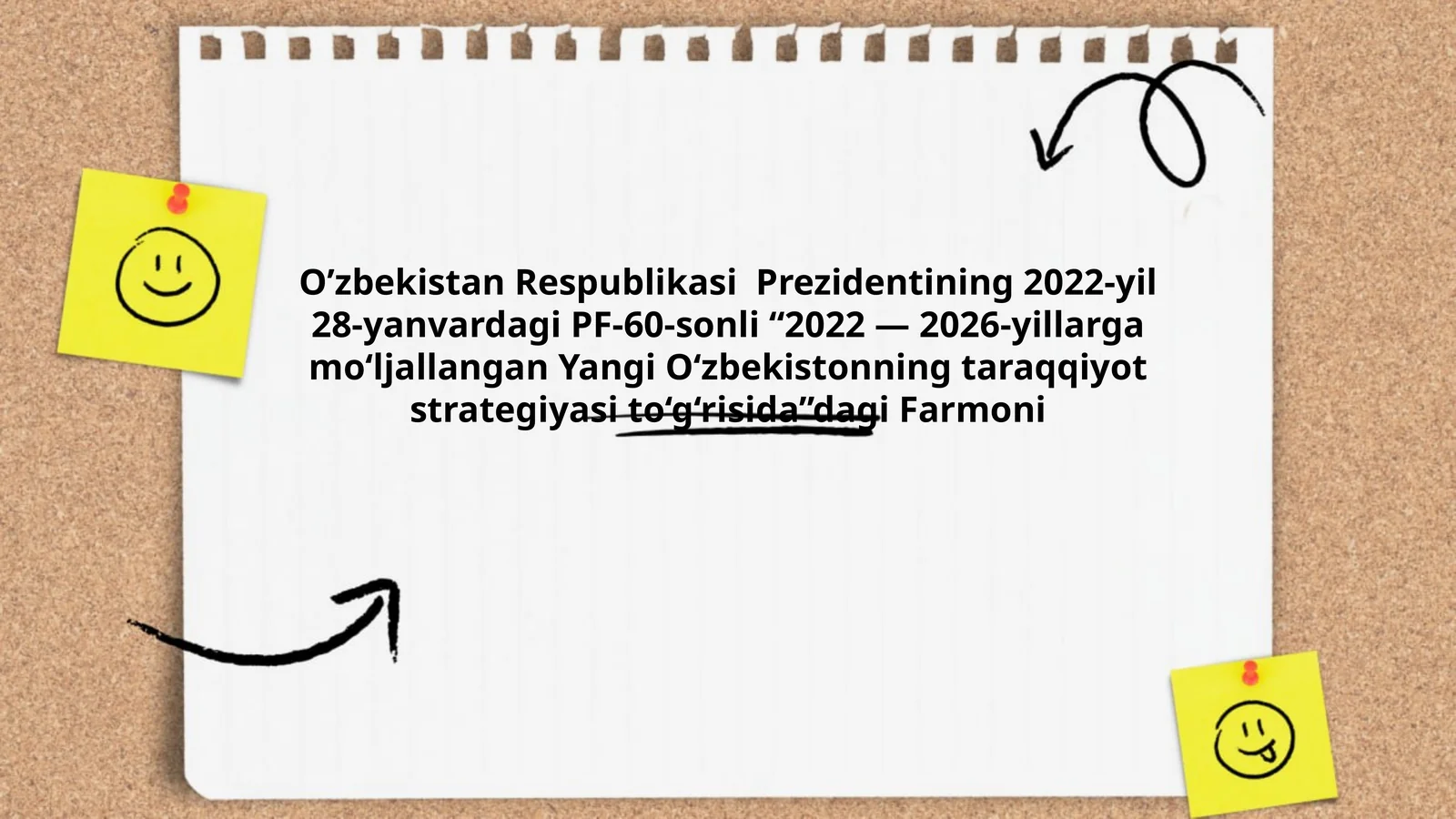 2022-yilda mo‘ljallangan Yangi O‘zbekistonning taraqqiyot strategiyasi