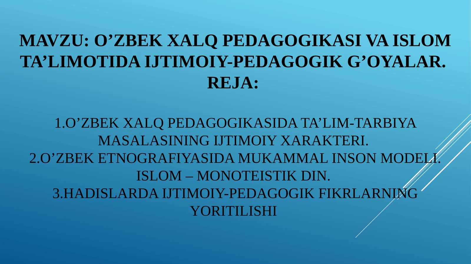 O’zbekxalq pedagogikasi