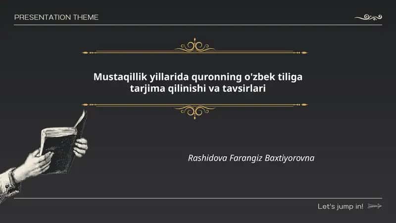 Mustaqillik yillarida quronning o'zbek tiliga tarjima qilinishi va tavsirlari