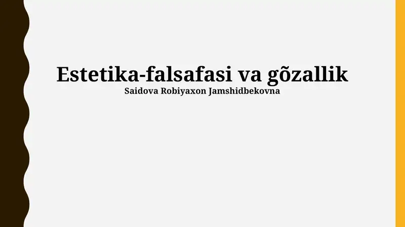 Estetika-falsafasi va gõzallik