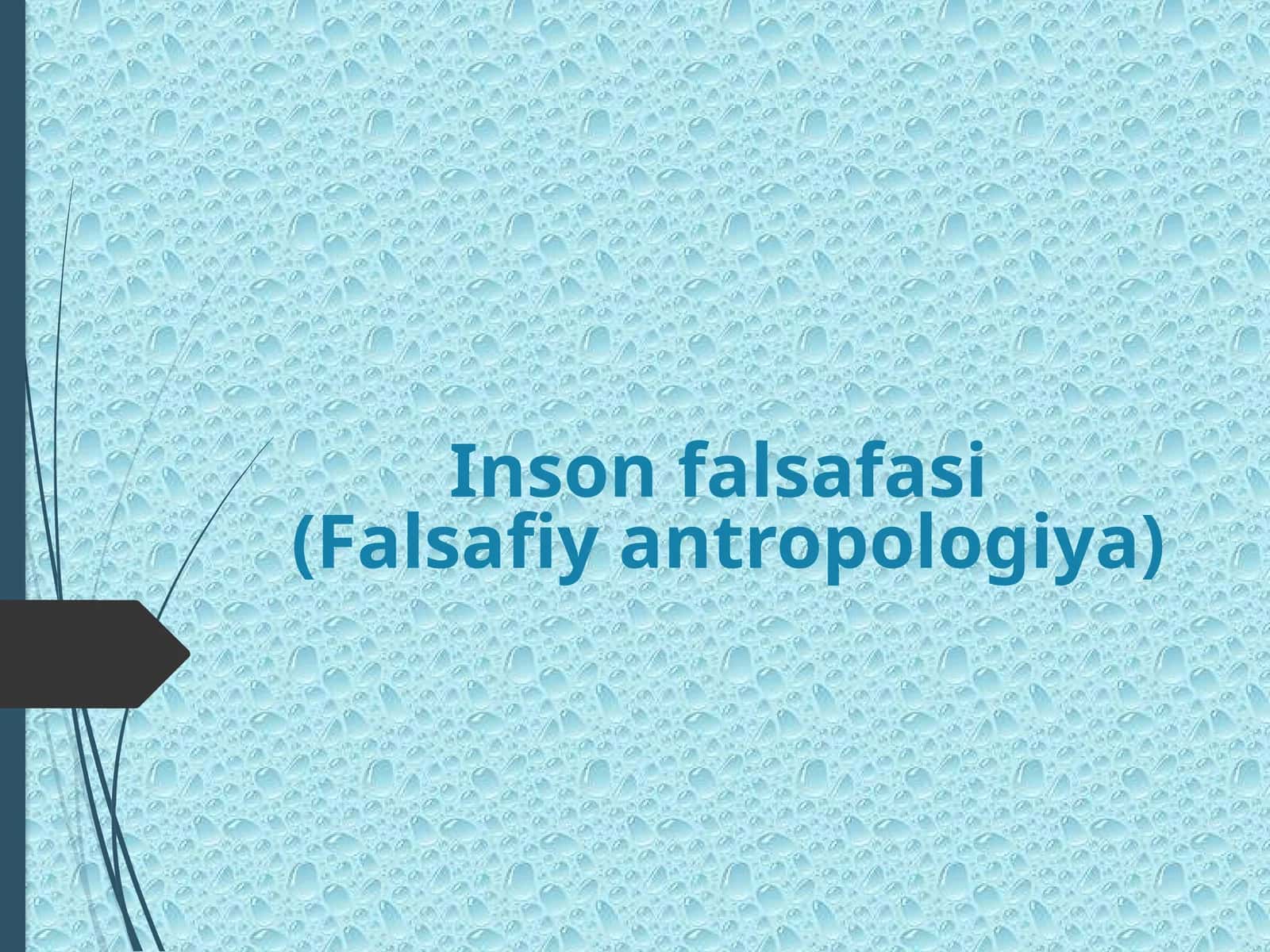 Inson falsafasi(Falsafiy antropologiya)