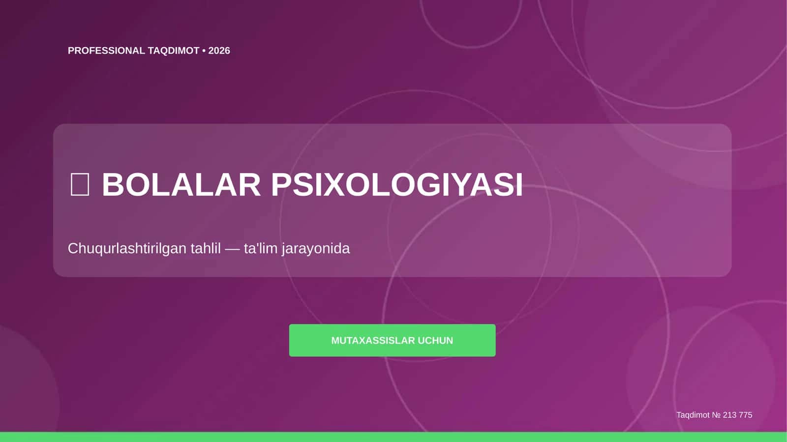 BOLALAR PSIXOLOGIYASI