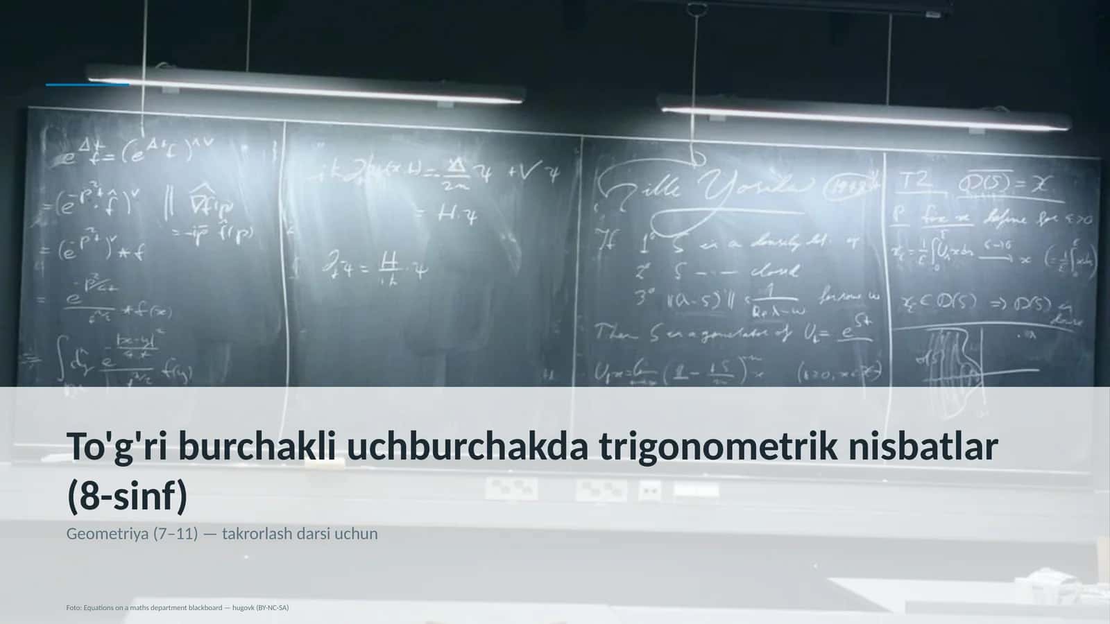 To'g'ri burchakli uchburchakda trigonometrik nisbatlar (8-sinf)