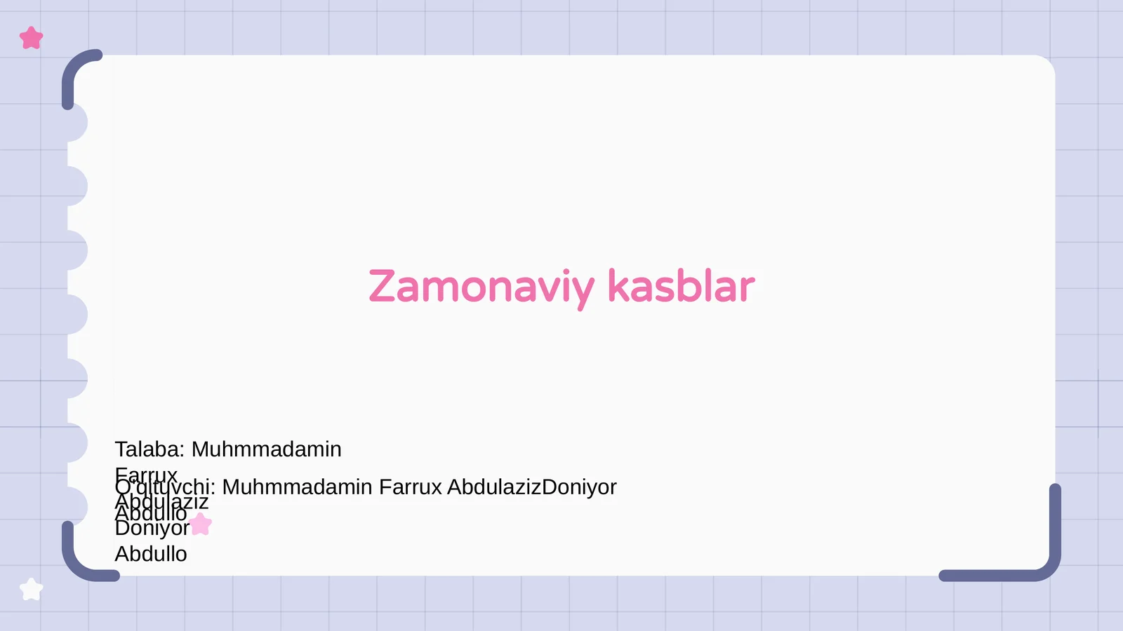 Zamonaviy kasblar
