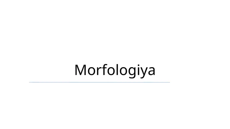 Morfologiya