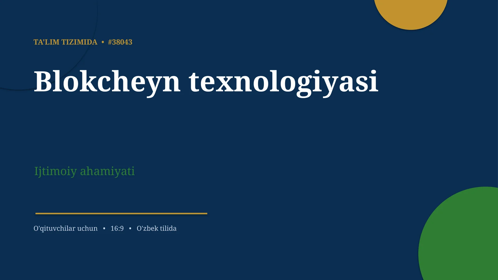 Blokcheyn texnologiyasi
