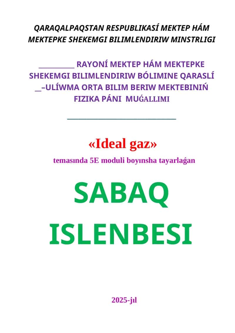 Ideal gaz