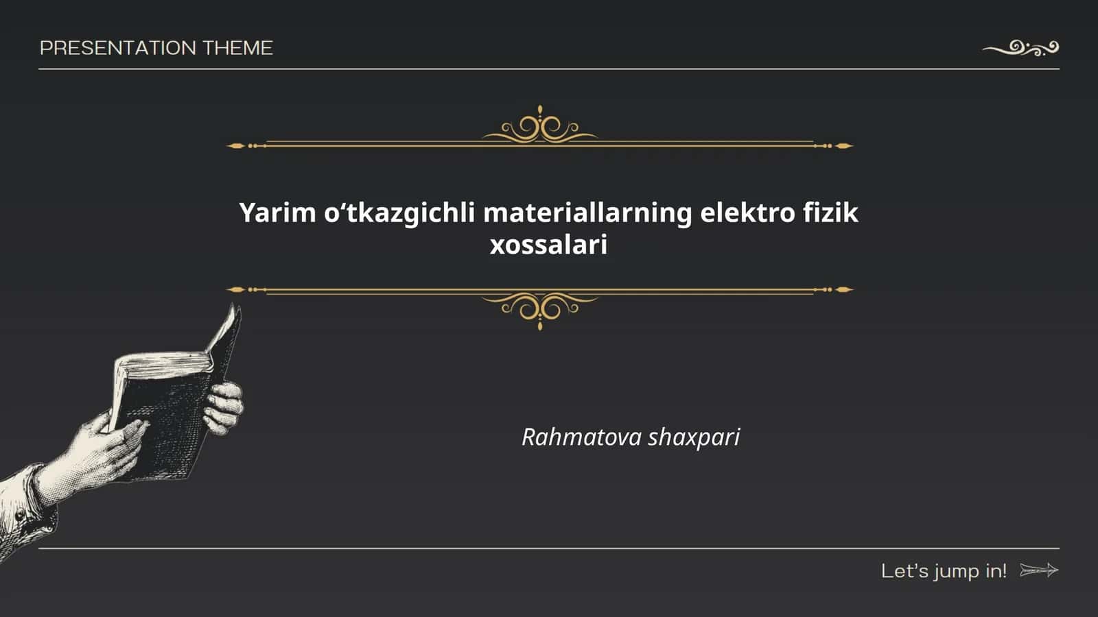 Yarim oʻtkazgichli materiallarning elektro fizik xossalari Rahmatova shaxpari