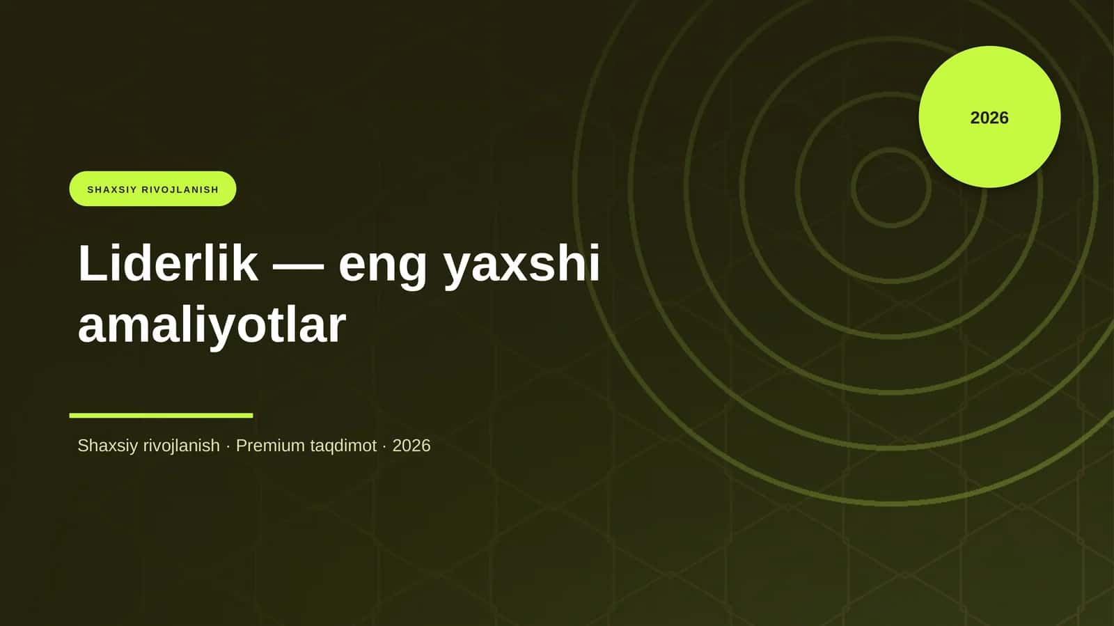 Liderlik — eng yaxshi amaliyotlar