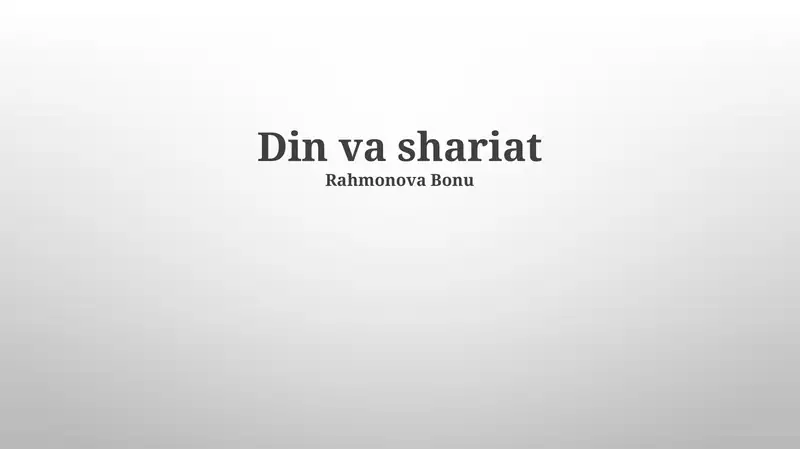 Din va shariat
