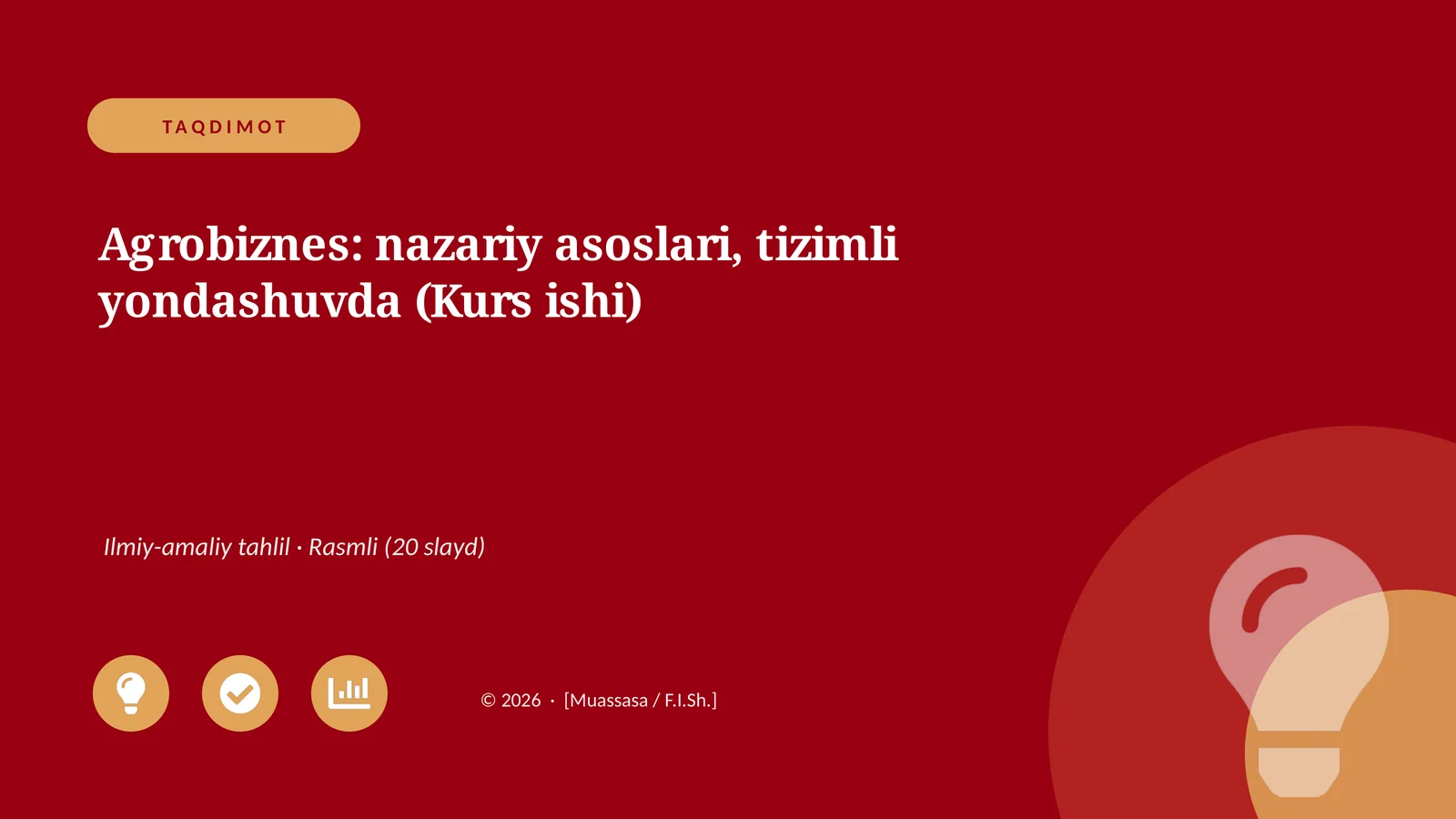 Agrobiznes: nazariy asoslari, tizimli yondashuvda (Kurs ishi)