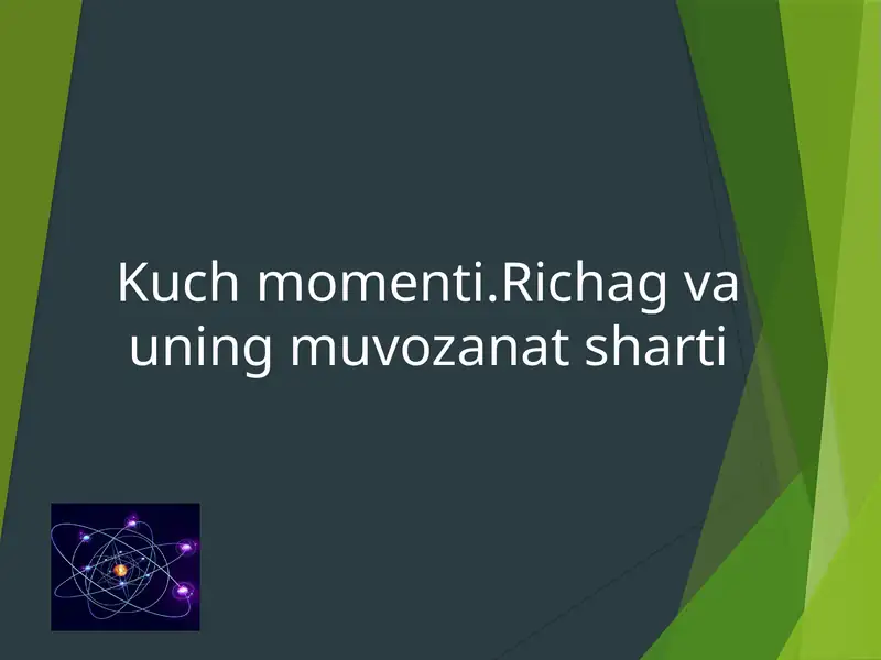 Richag va uning muvozanat sharti