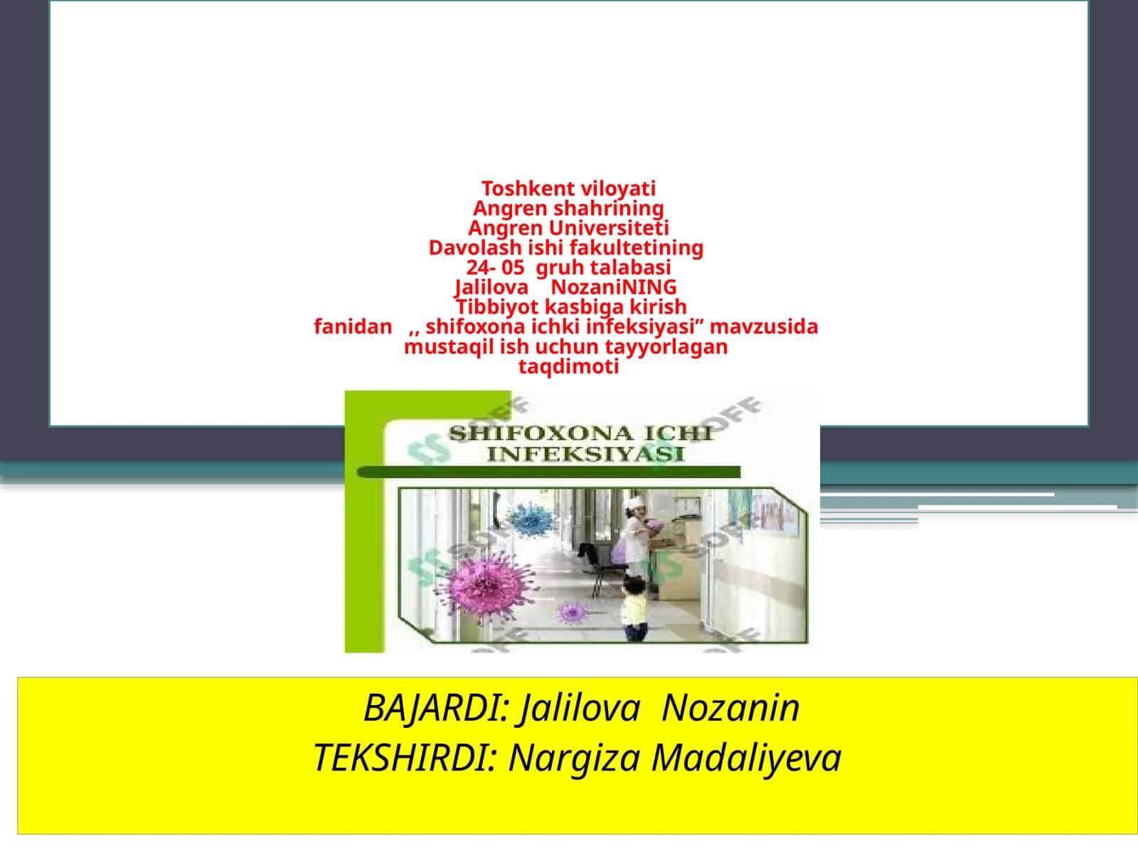 Angren Universiteti Davolashishifakulteti