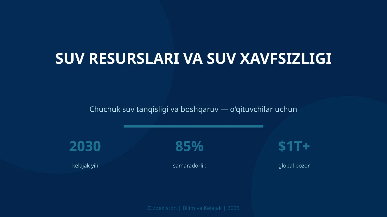 SUV RESURSLARI VA SUV XAVFSIZLIGI