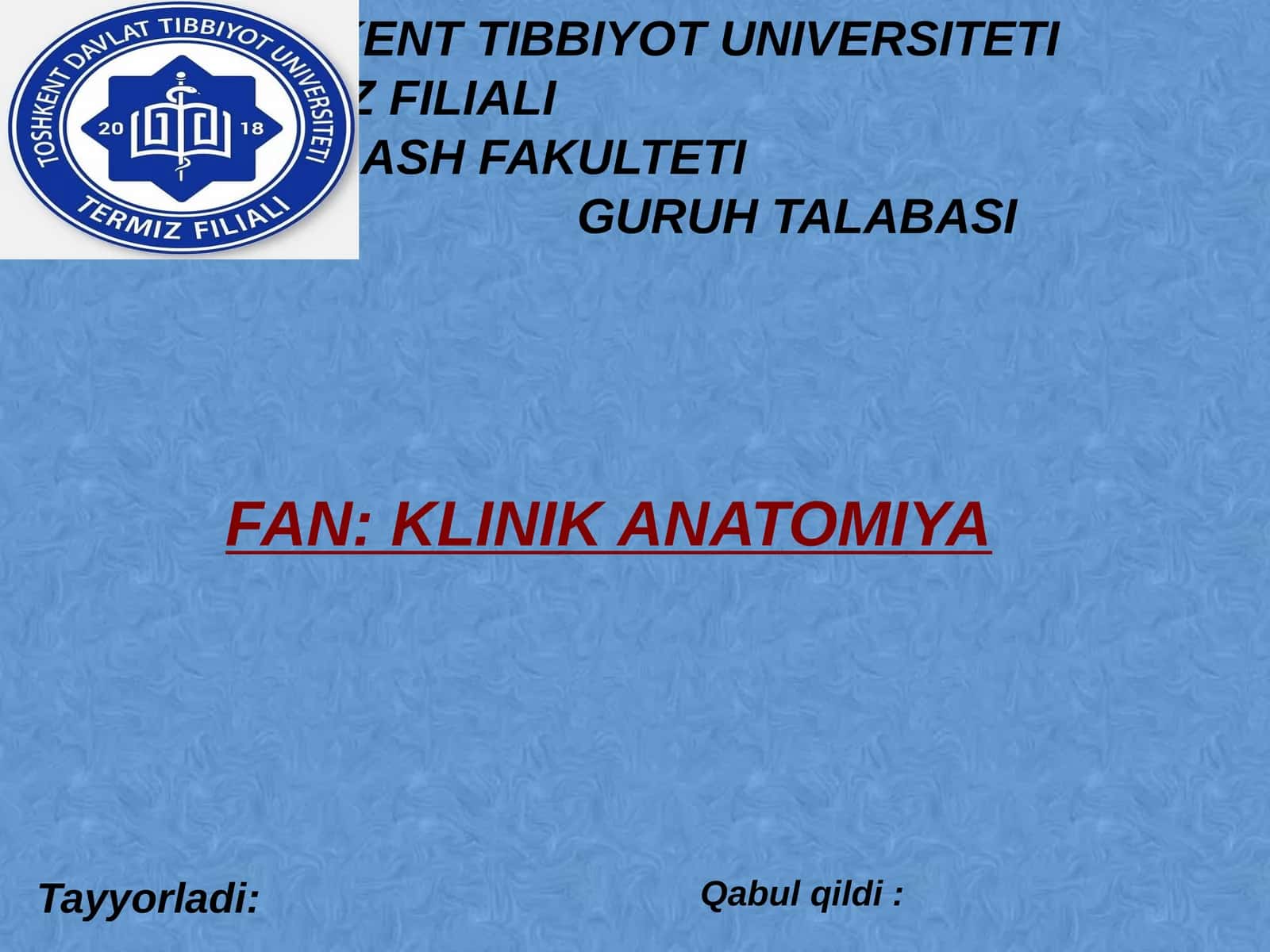 CHANOQ KLETCHATKA BOʻSHLIQLARINI DRENAJLASH USULLARI