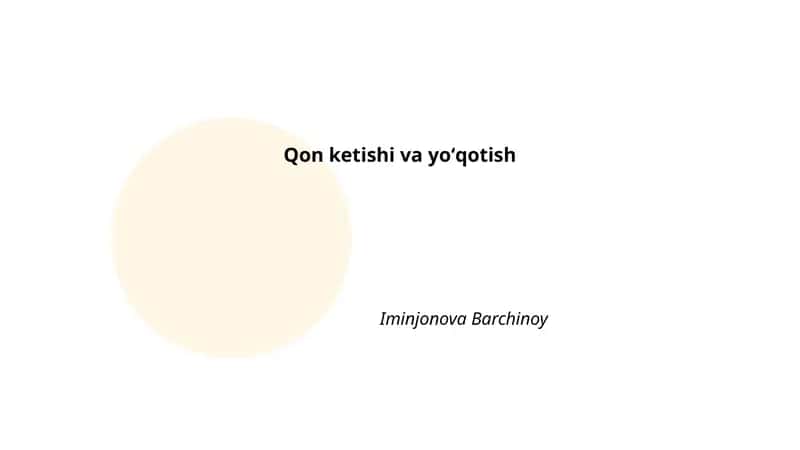 Qon ketishi va yoʻqotish