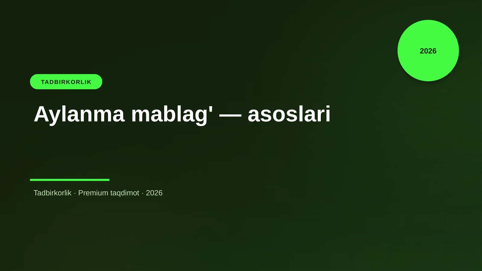 Aylanma mablag' — asoslari