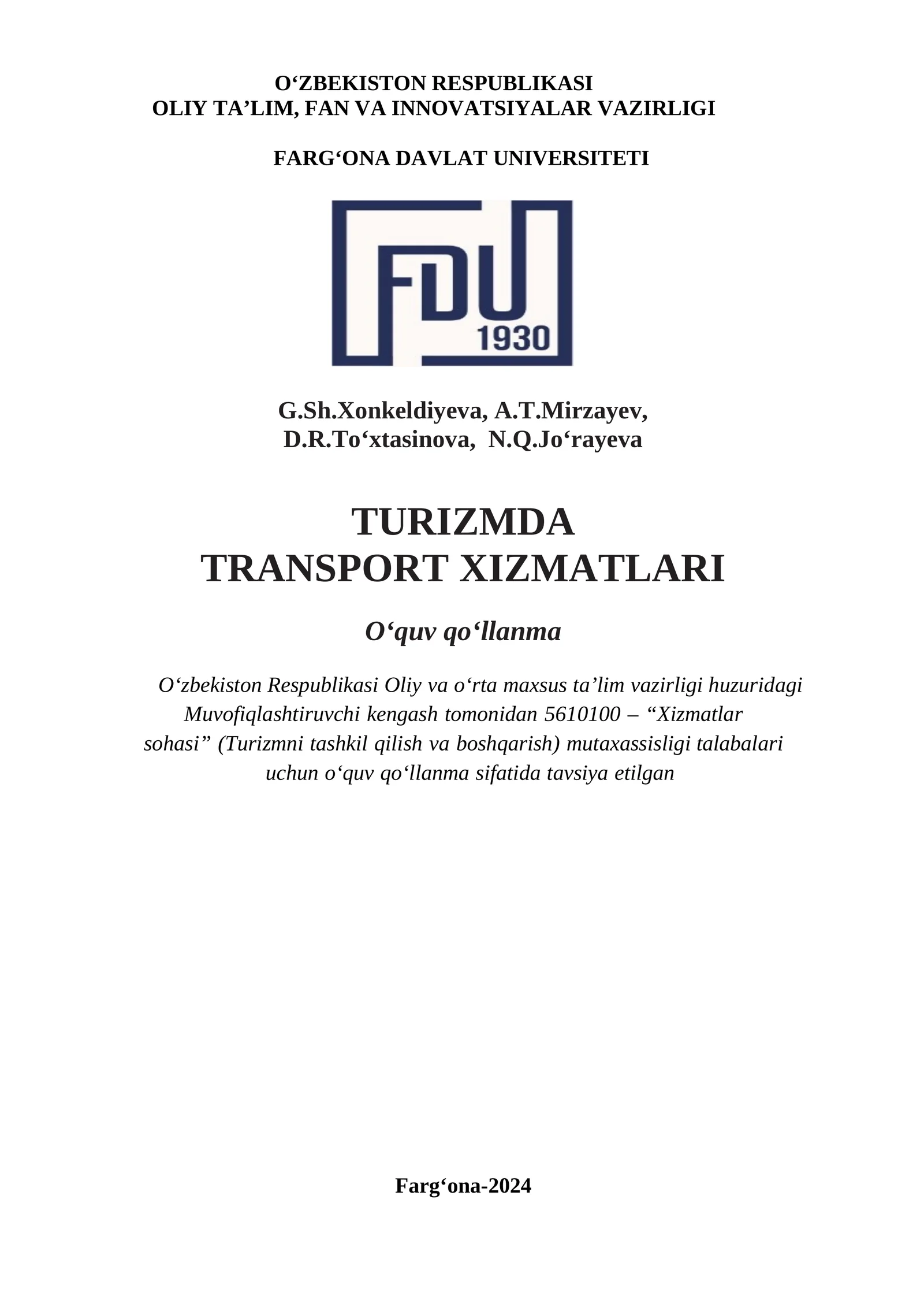 Turizmda transport xizmatlari