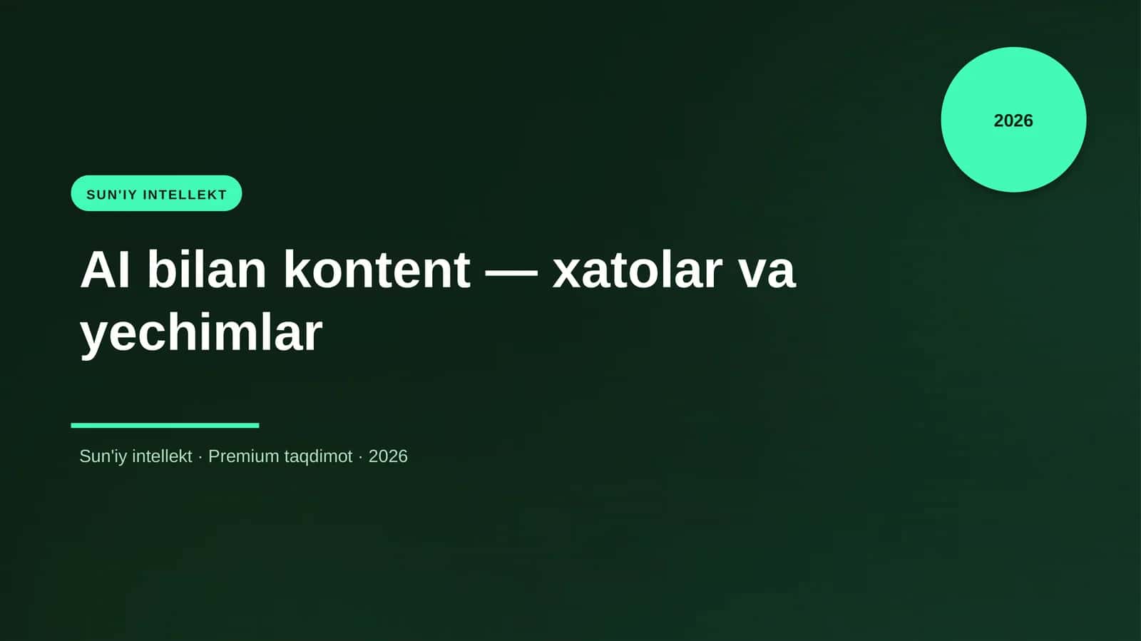 AI bilan kontent — xatolar va yechimlar