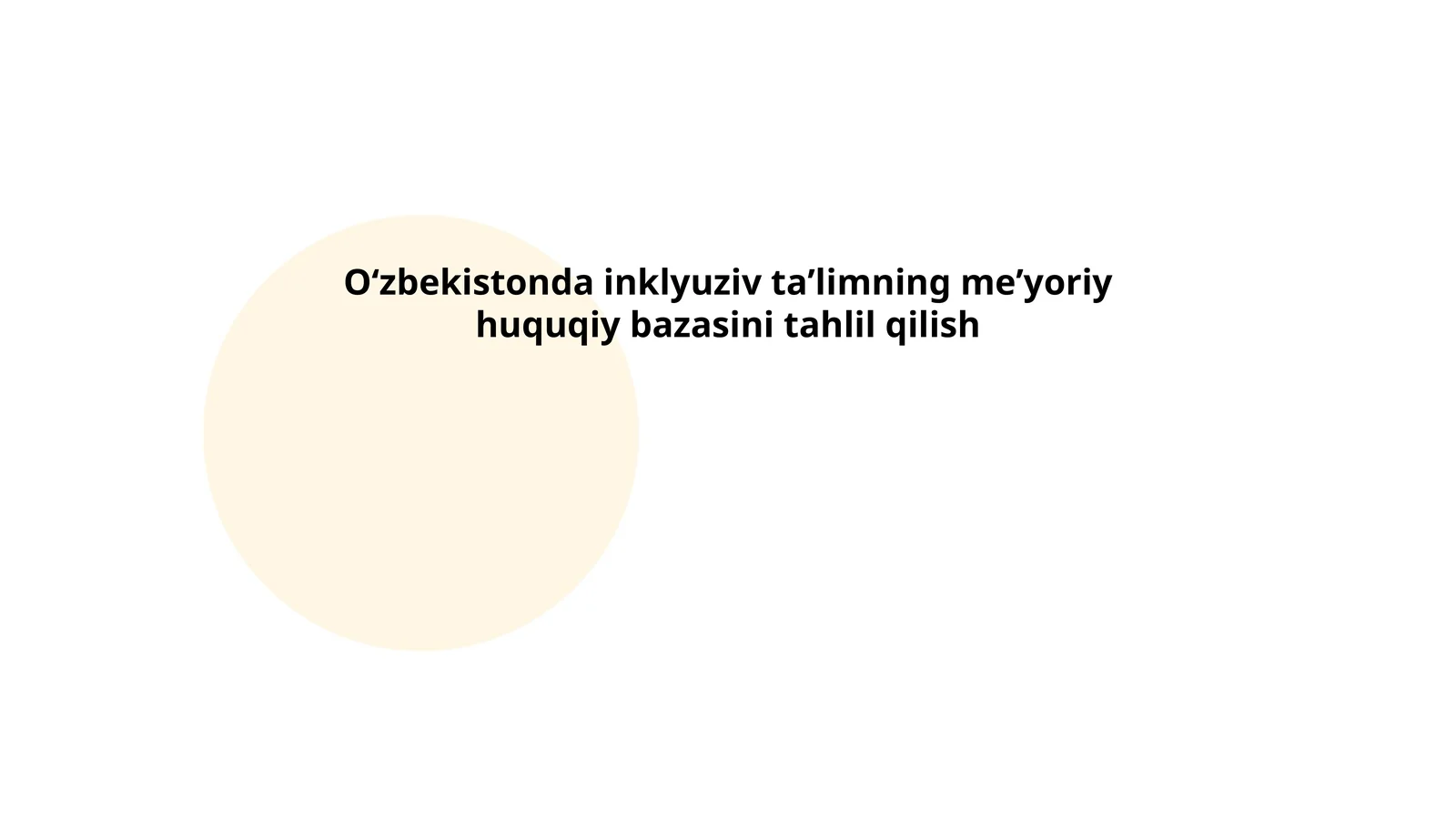 Oʻzbekistonda inklyuziv taʼlimning meʼyoriy huquqiy bazasini tahlil qilish