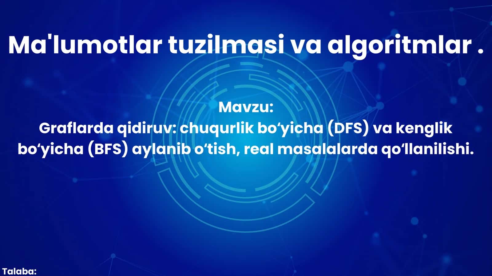 Ma'lumotlar tuzilmasi va algoritmlar