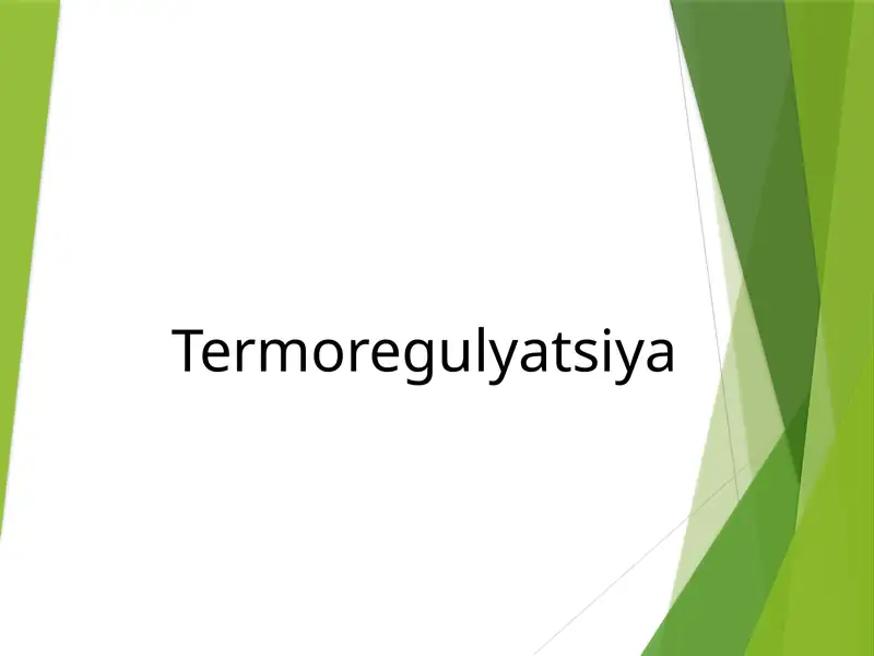 Termoregulyatsiya