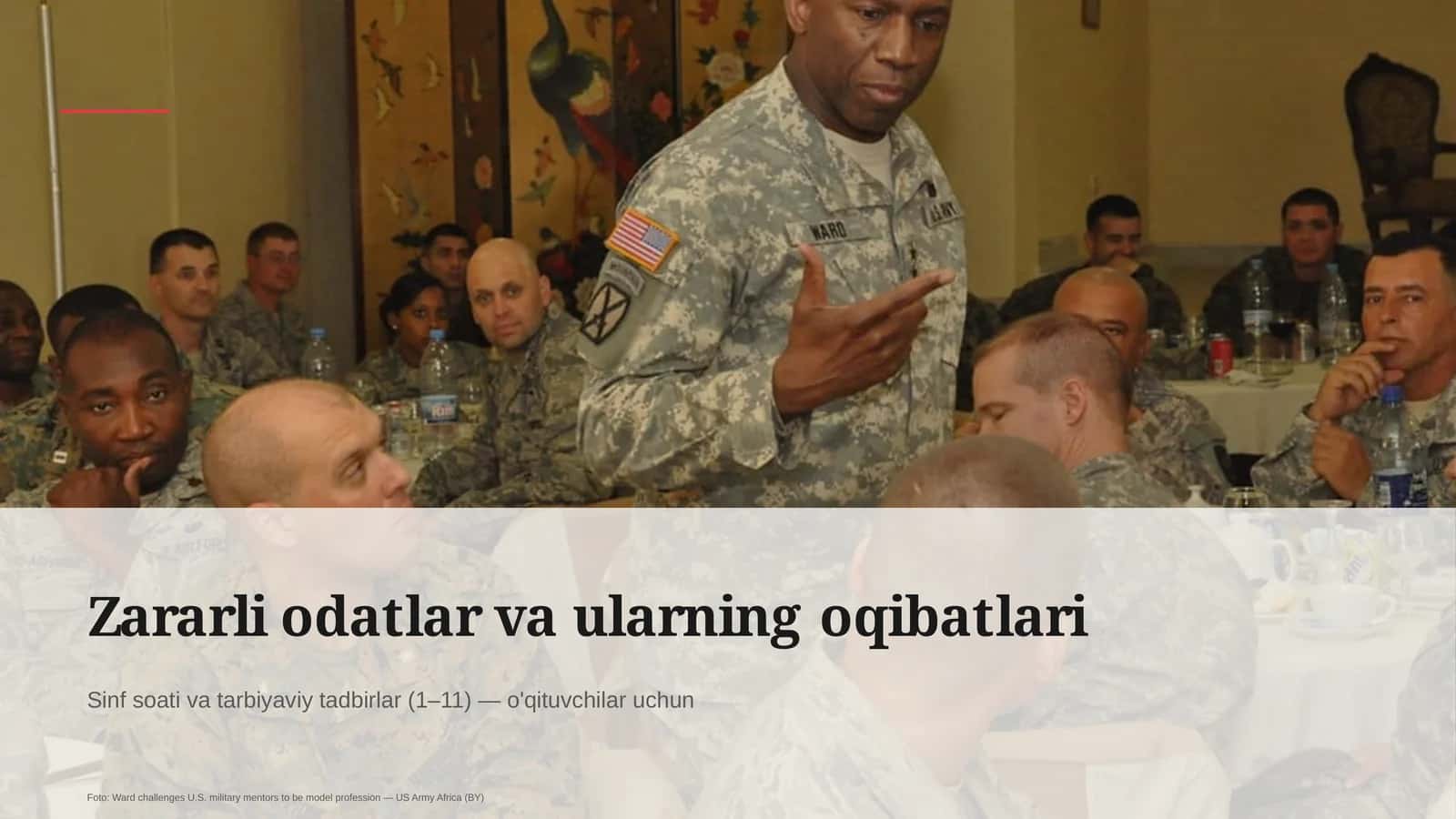Zararli odatlar va ularning oqibatlari