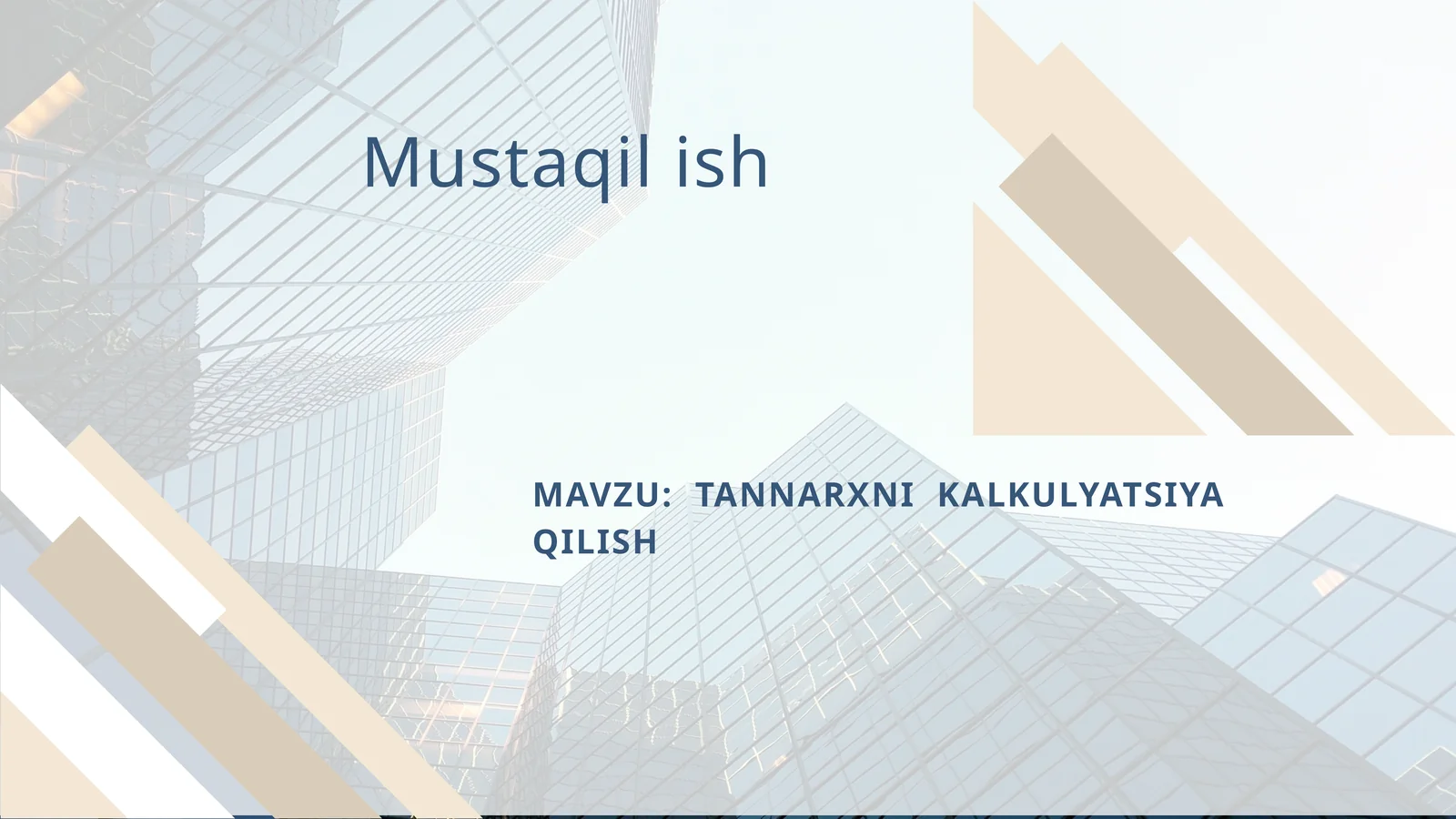 TANNARXNI KALKULYATSIYA QILISH