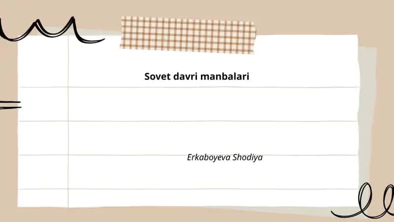 Sovet davri manbalari