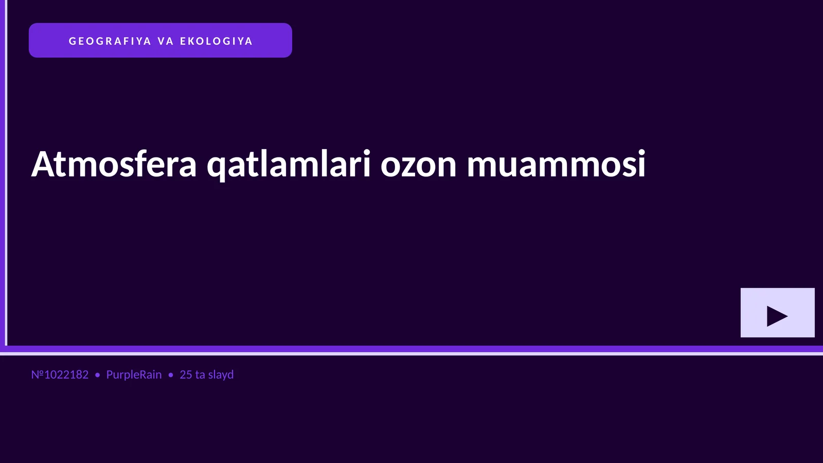 Atmosfera qatlamlari ozon muammosi