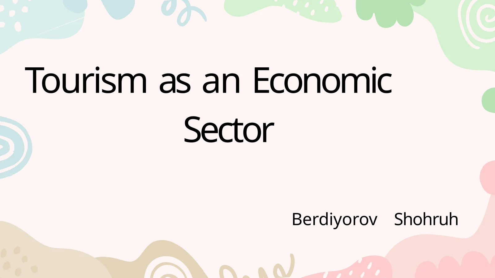 tourism as an economic sector