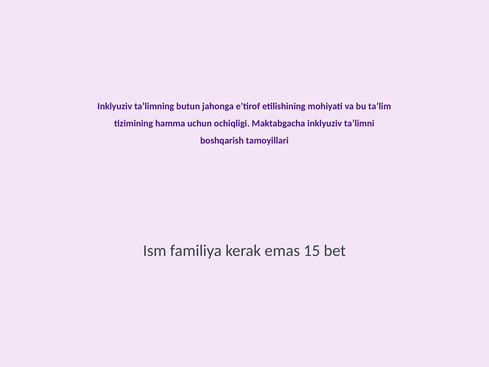 Inklyuziv taʼlim