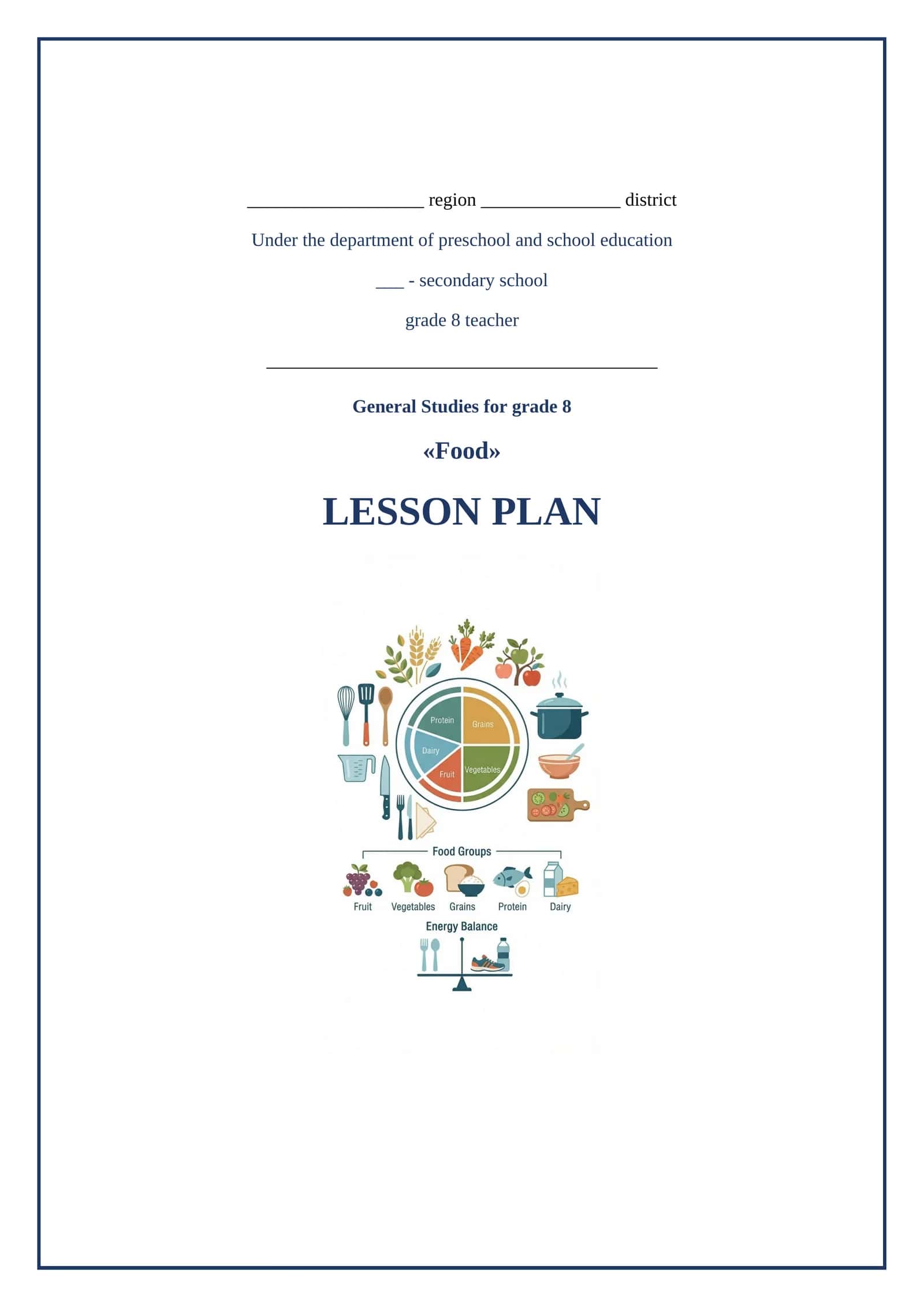 Lesson on Food