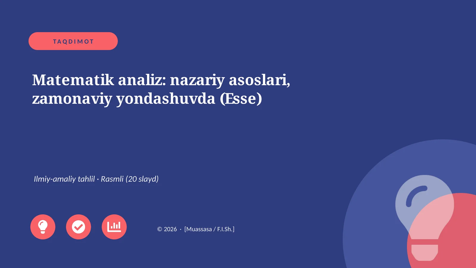 Matematik Analiz: Nazariy Asoslari, Zamonaviy Yondashuvda