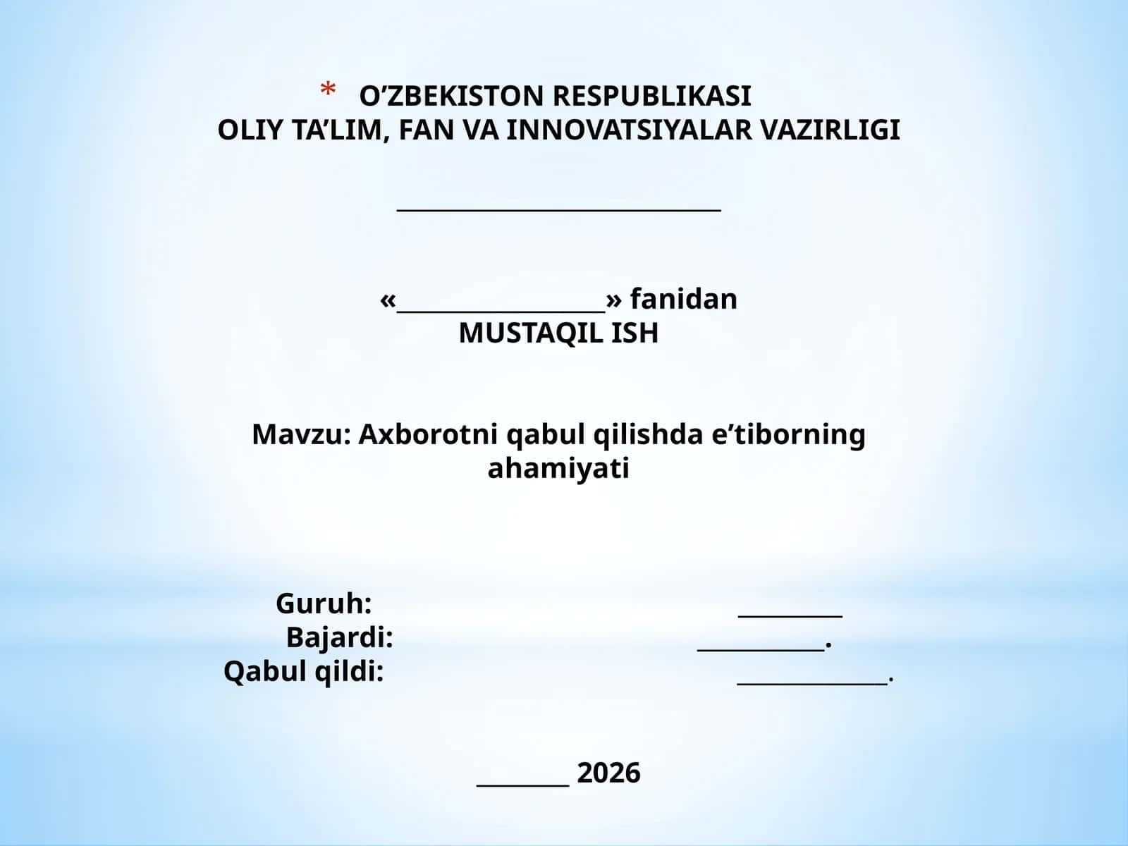Axborotni qabul qilishda e’tiborning ahamiyati.