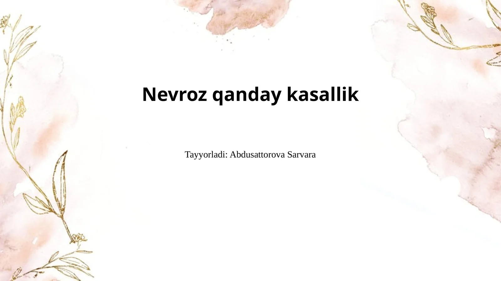 Nevroz qanday kasallik