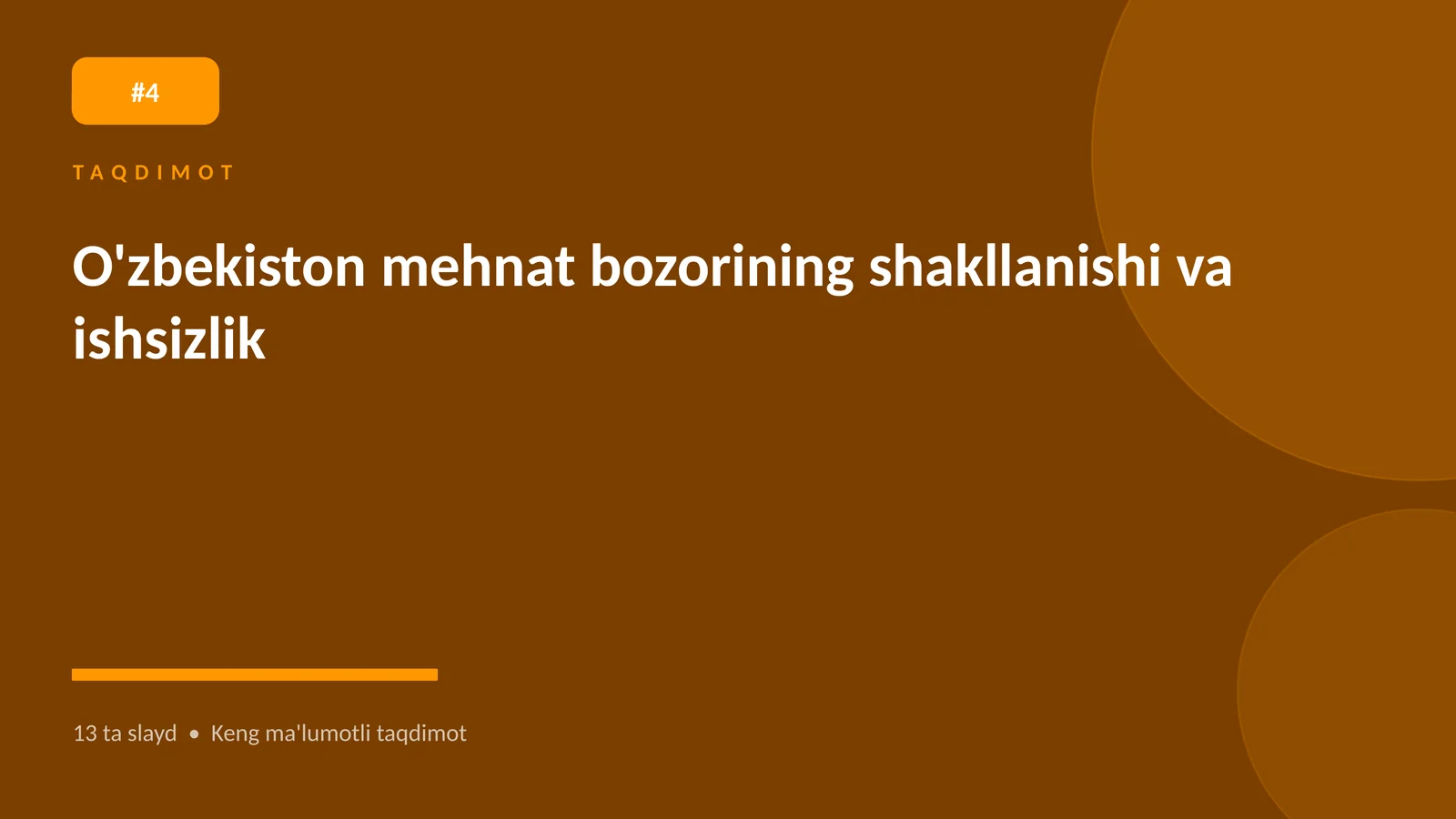 O'zbekiston mehnat bozorining shakllanishi va ishsizlik