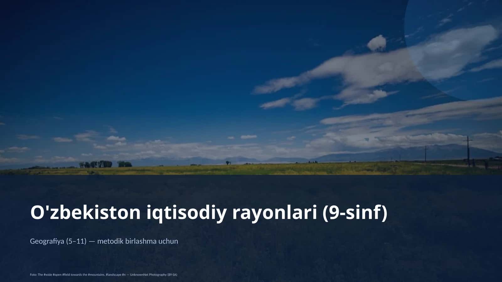 O'zbekiston iqtisodiy rayonlari (9-sinf)