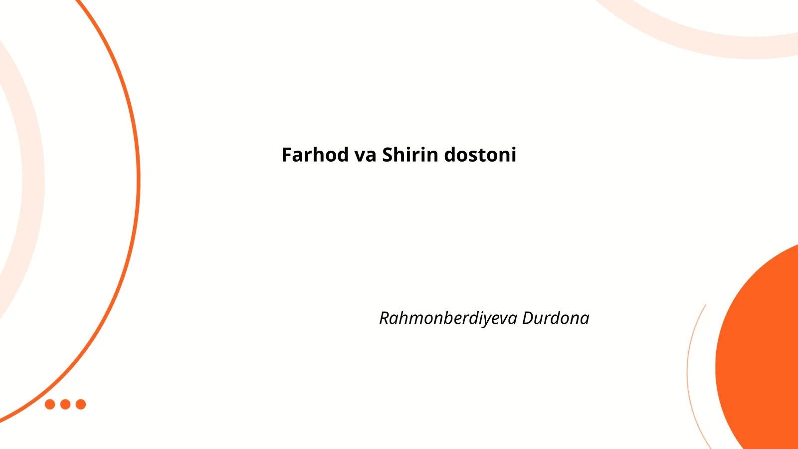 Farhod va Shirin dostoni