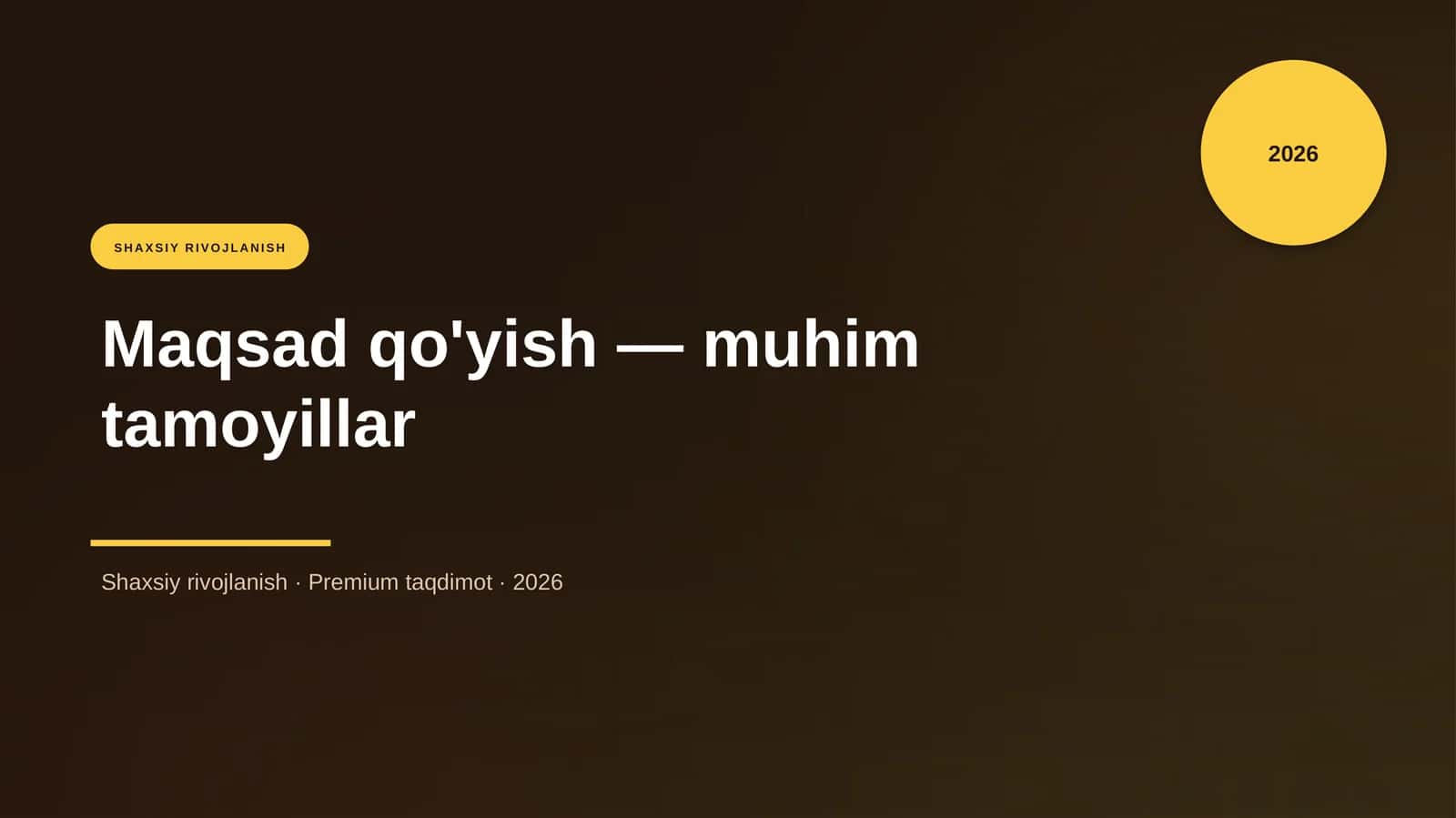 Maqsad qo'yish — muhim tamoyillar