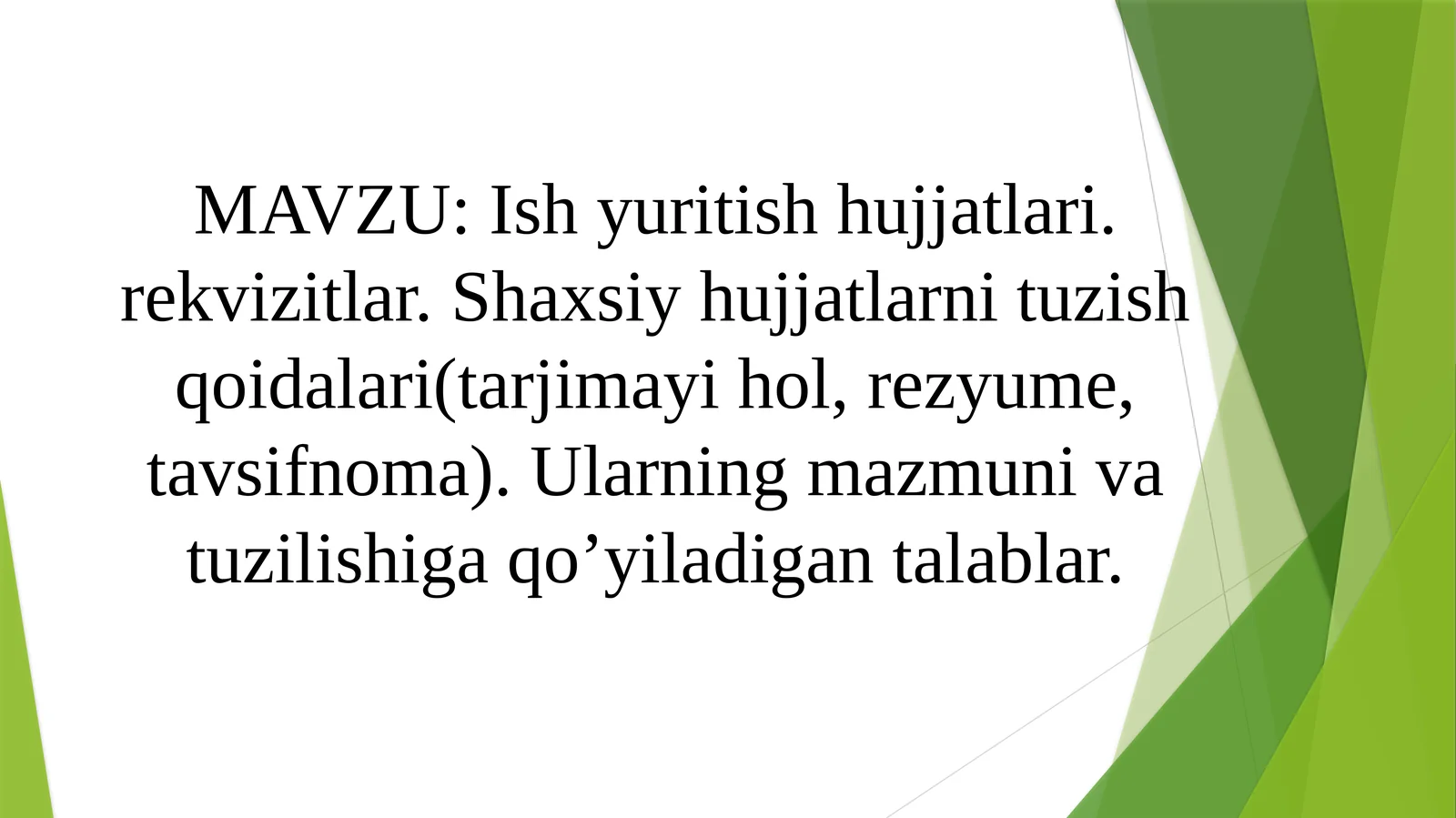 Ish yuritish hujjatlari va rekvizitlar
