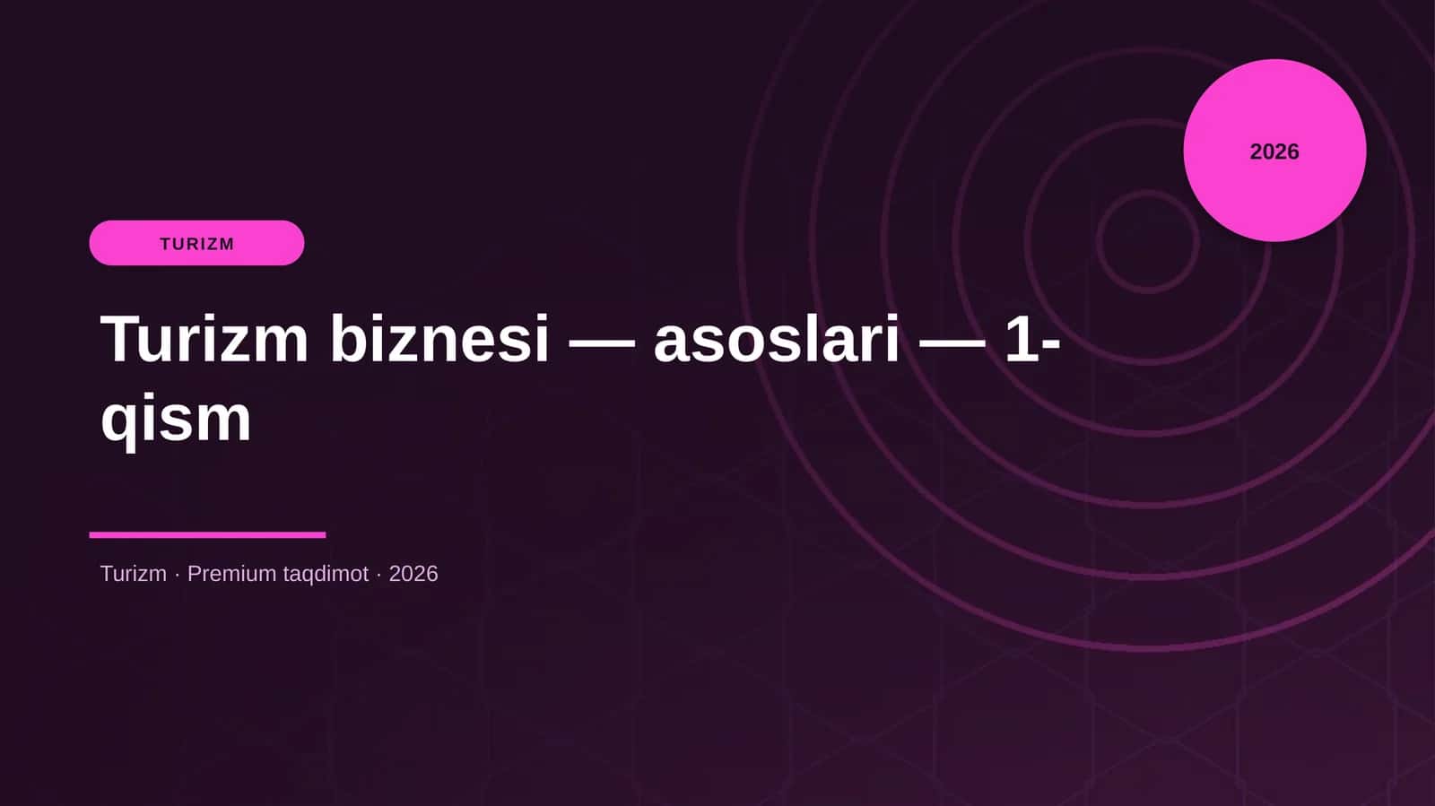 Turizm biznesi — asoslari — 1-qism